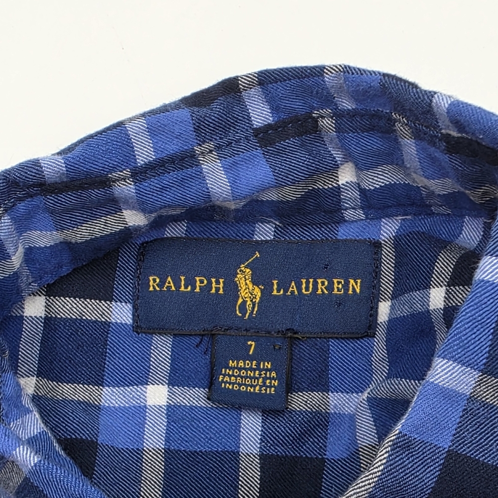 Ralph Lauren boys' brushed cotton button down size 7 - Picture 3 of 4